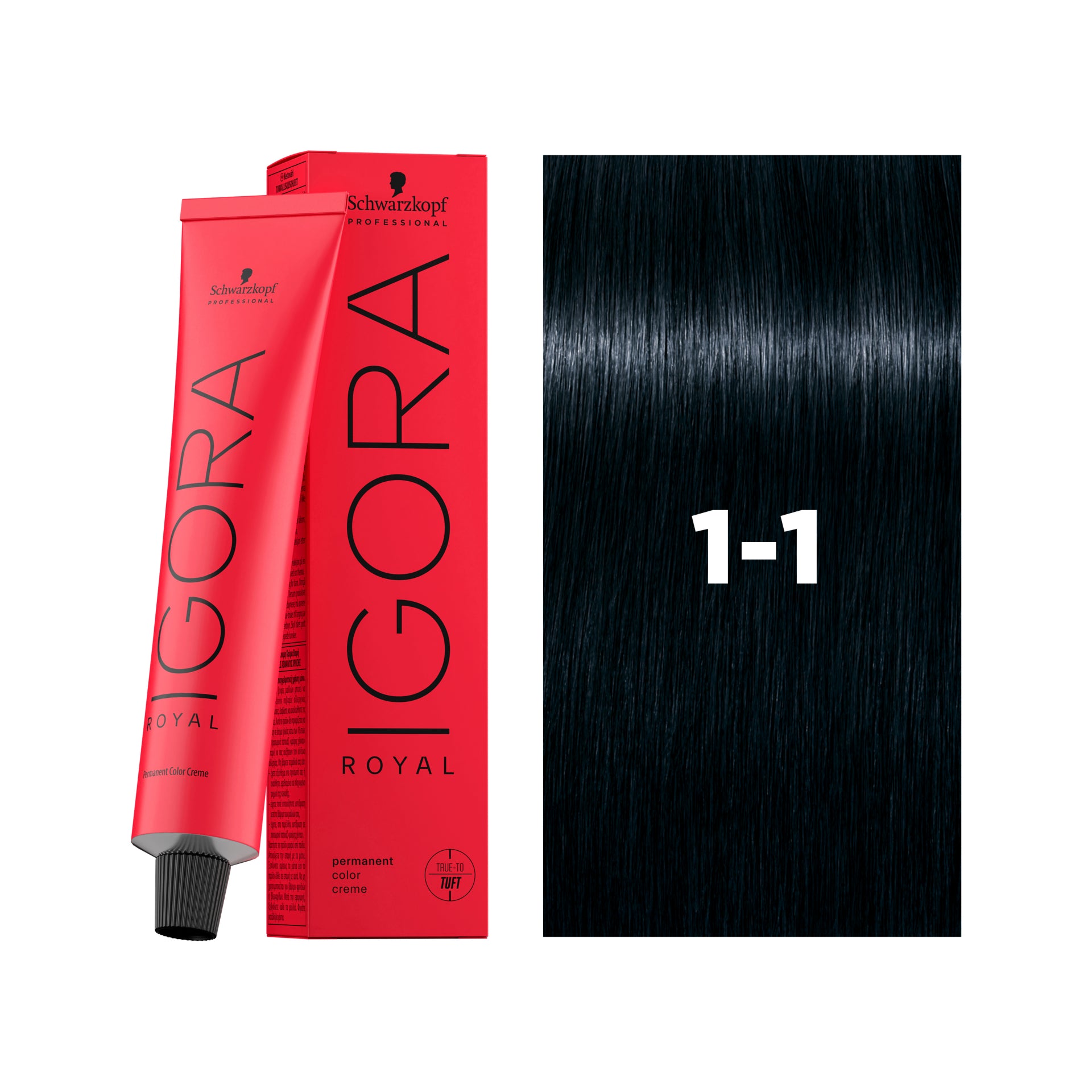 IGORA ROYAL Permanent Hair Color 1-1 Black Cendré