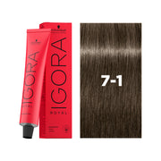 IGORA ROYAL Permanent Hair Color 7-1 Medium Blonde Cendré