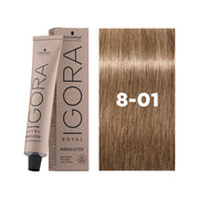 IGORA ROYAL ABSOLUTES Permanent Hair Color 8-01 Light Blonde Natural Cendré