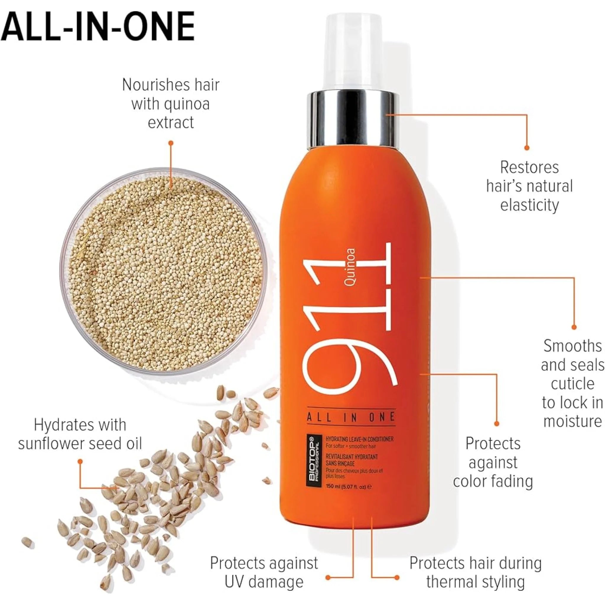 BIOTOP 911 Quinoa All In One Hydrating Leave-In Conditioner