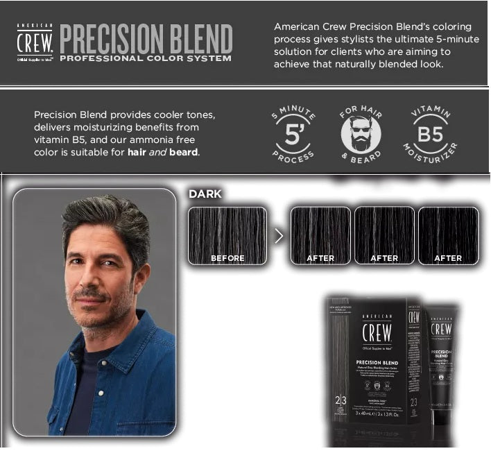AMERICAN CREW Precision Blend Natural Grey Hair Color 2|3 Dark