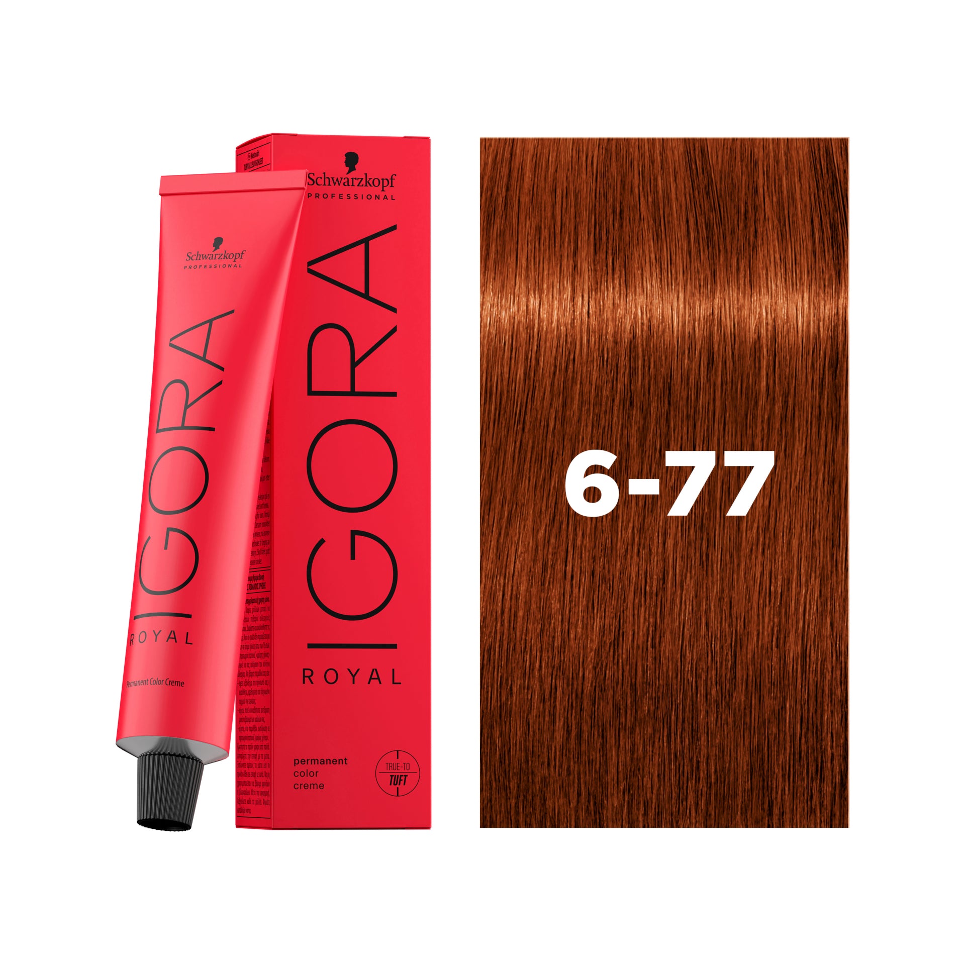 IGORA ROYAL Permanent Hair Color 6-77 Dark Blonde Copper Extra