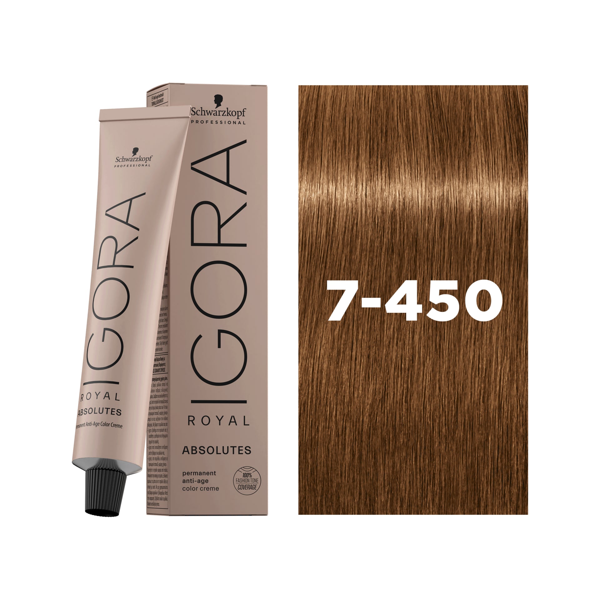 IGORA ROYAL ABSOLUTES Permanent Hair Color 7-450 Medium Blonde Beige Gold Natural