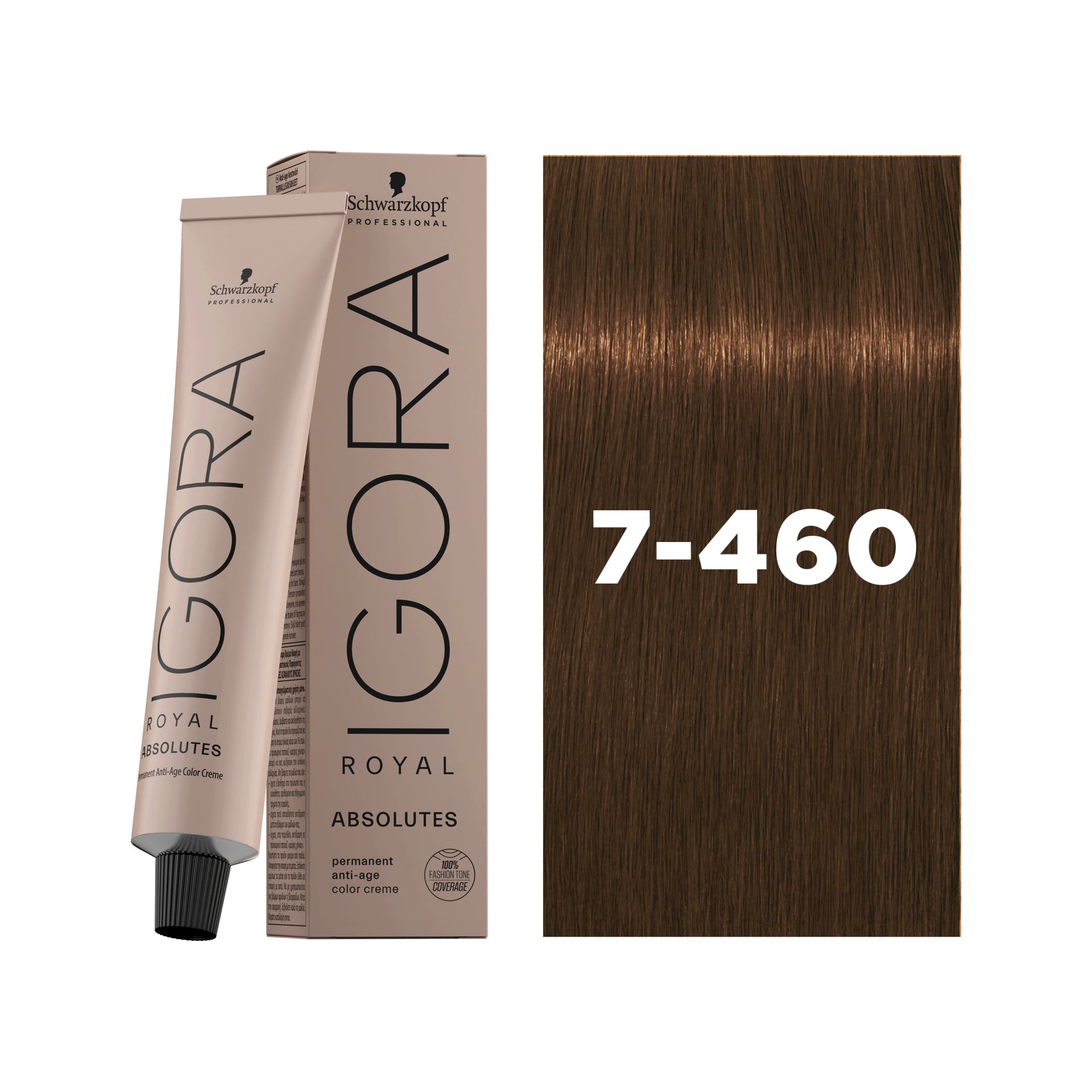 IGORA ROYAL ABSOLUTES Permanent Hair Color 7-460 Medium Blonde Beige Chocolate Natural