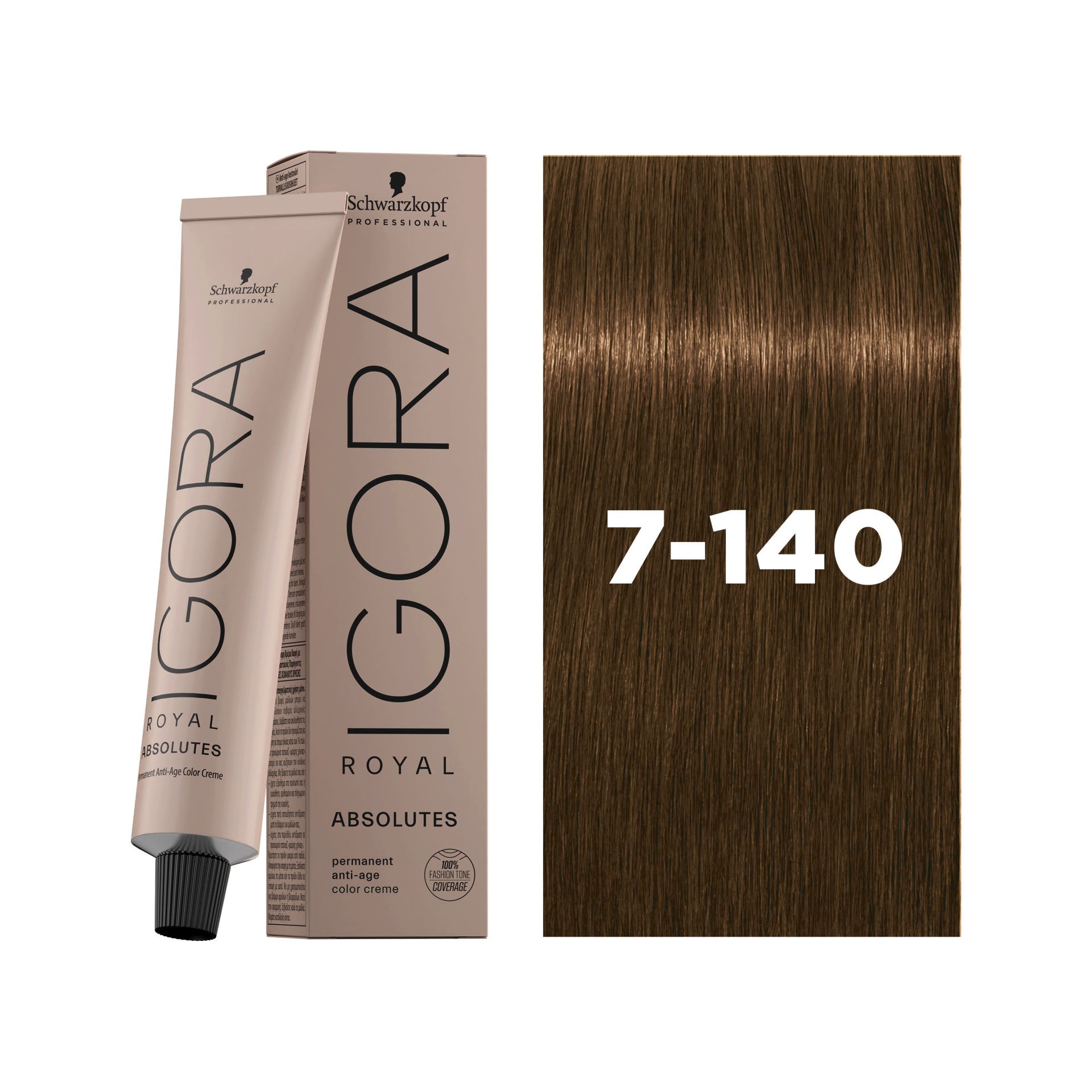 IGORA ROYAL ABSOLUTES Permanent Hair Color 7-140 Medium Blonde Cendré Beige Natural