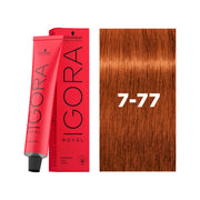 IGORA ROYAL Permanent Hair Color 7-77 Medium Blonde Copper Extra