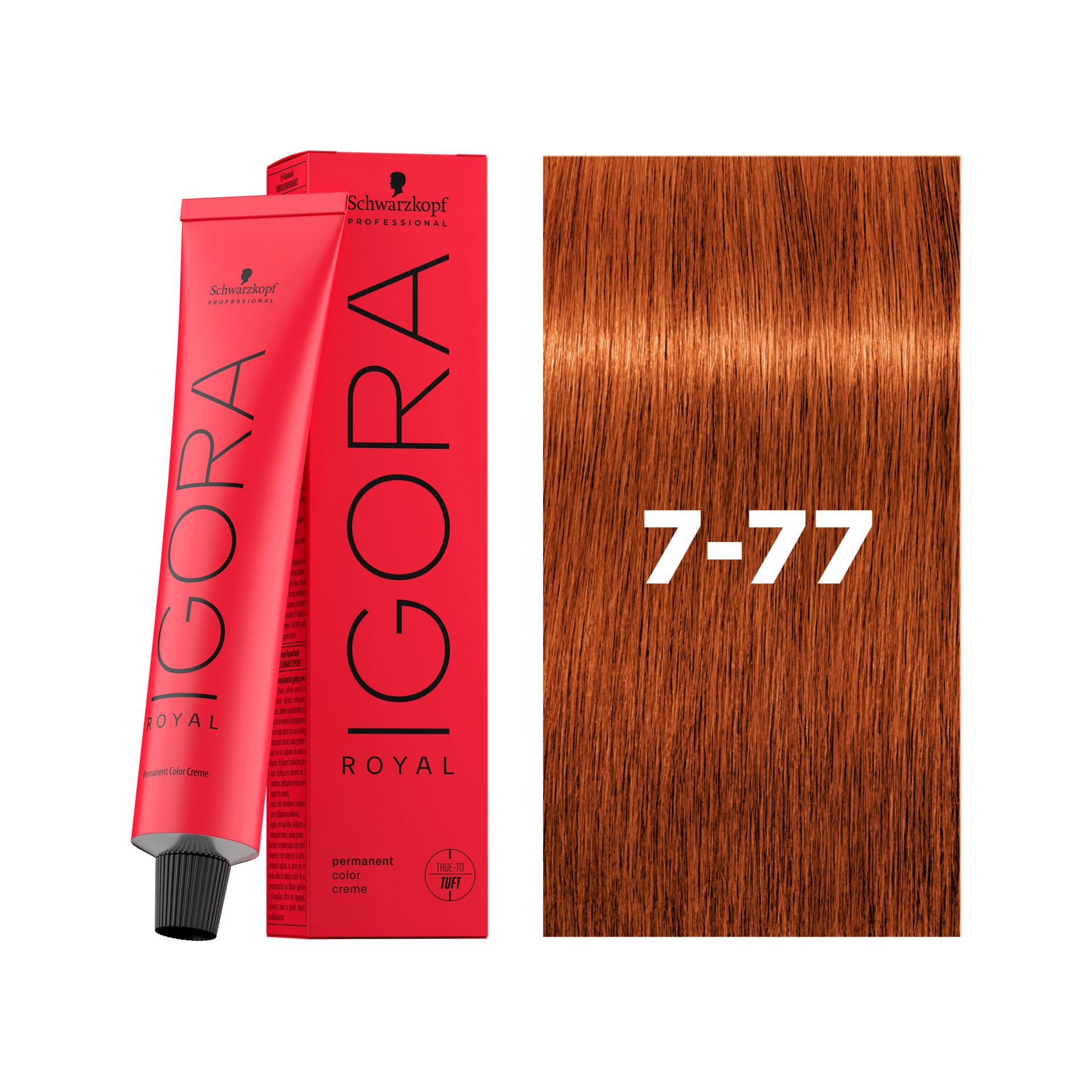 IGORA ROYAL Permanent Hair Color 7-77 Medium Blonde Copper Extra