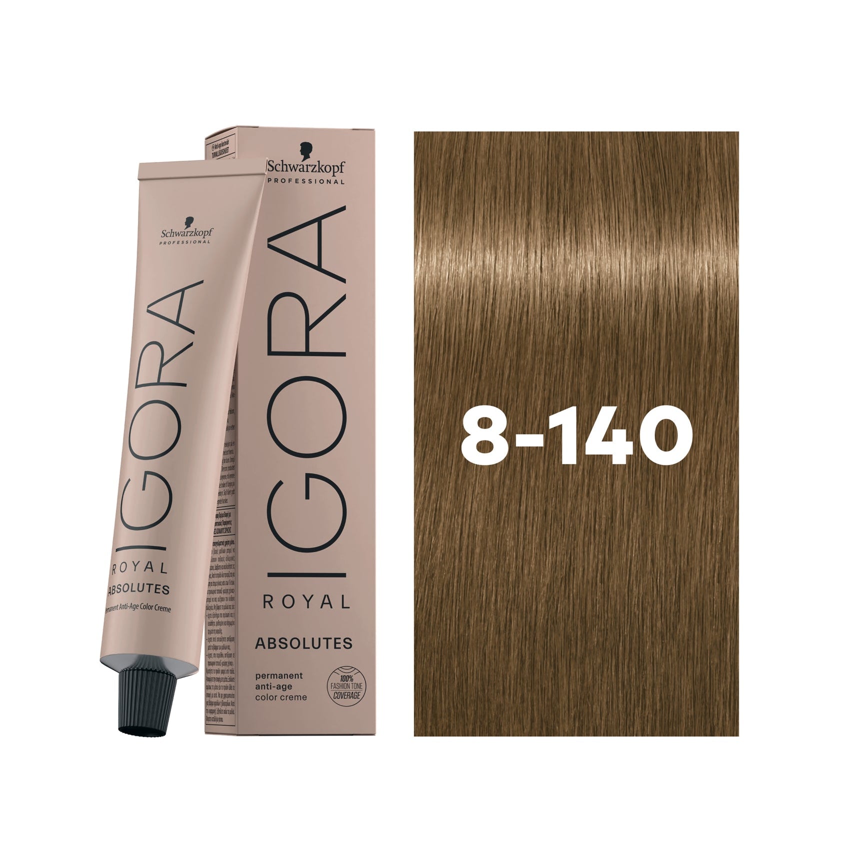 IGORA ROYAL ABSOLUTES Permanent Hair Color 8-140 Light Blonde Cendré Beige Natural