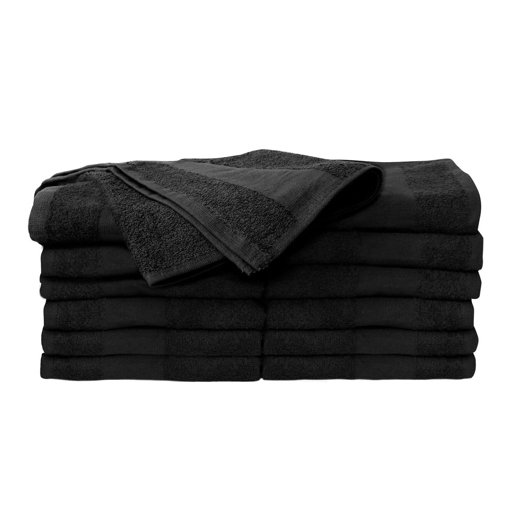 Bleach-Resistant Cotton Towels 25" x 16" / 12-Pack - Blue-Black