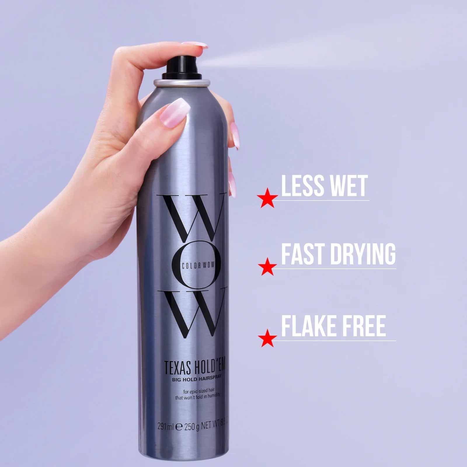 COLOR WOW Texas Hold ‘Em Big Hold Hairspray benefits