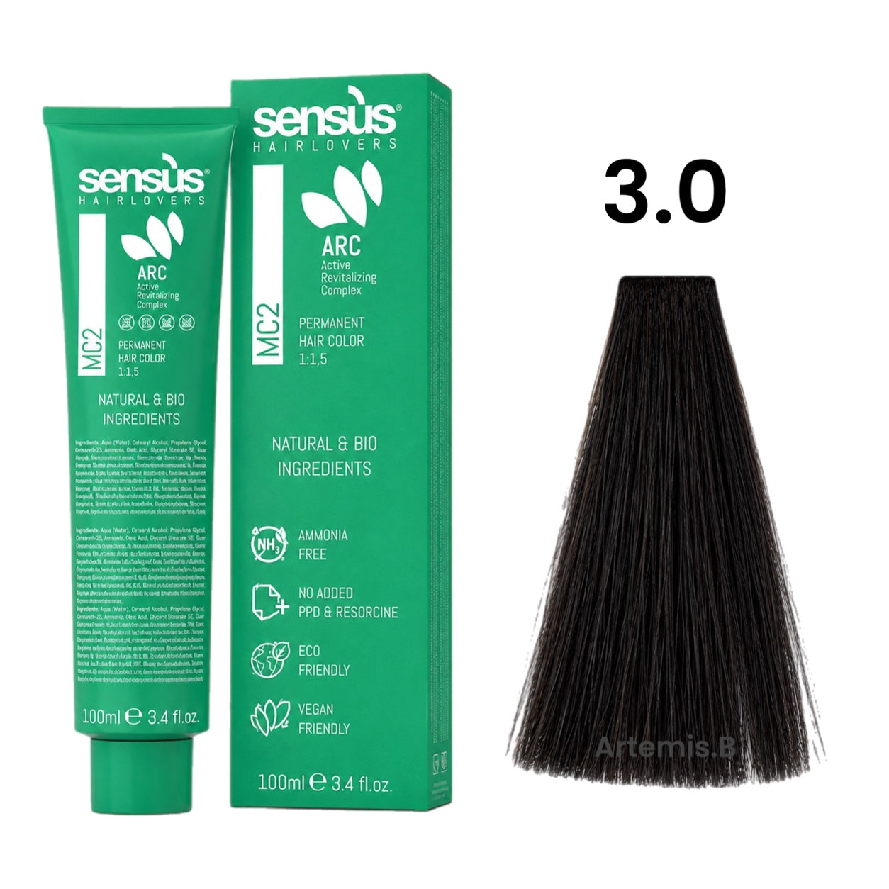 SENS.ÙS MC2 Ammonia Free Color Natural 3.0 Dark Chestnut