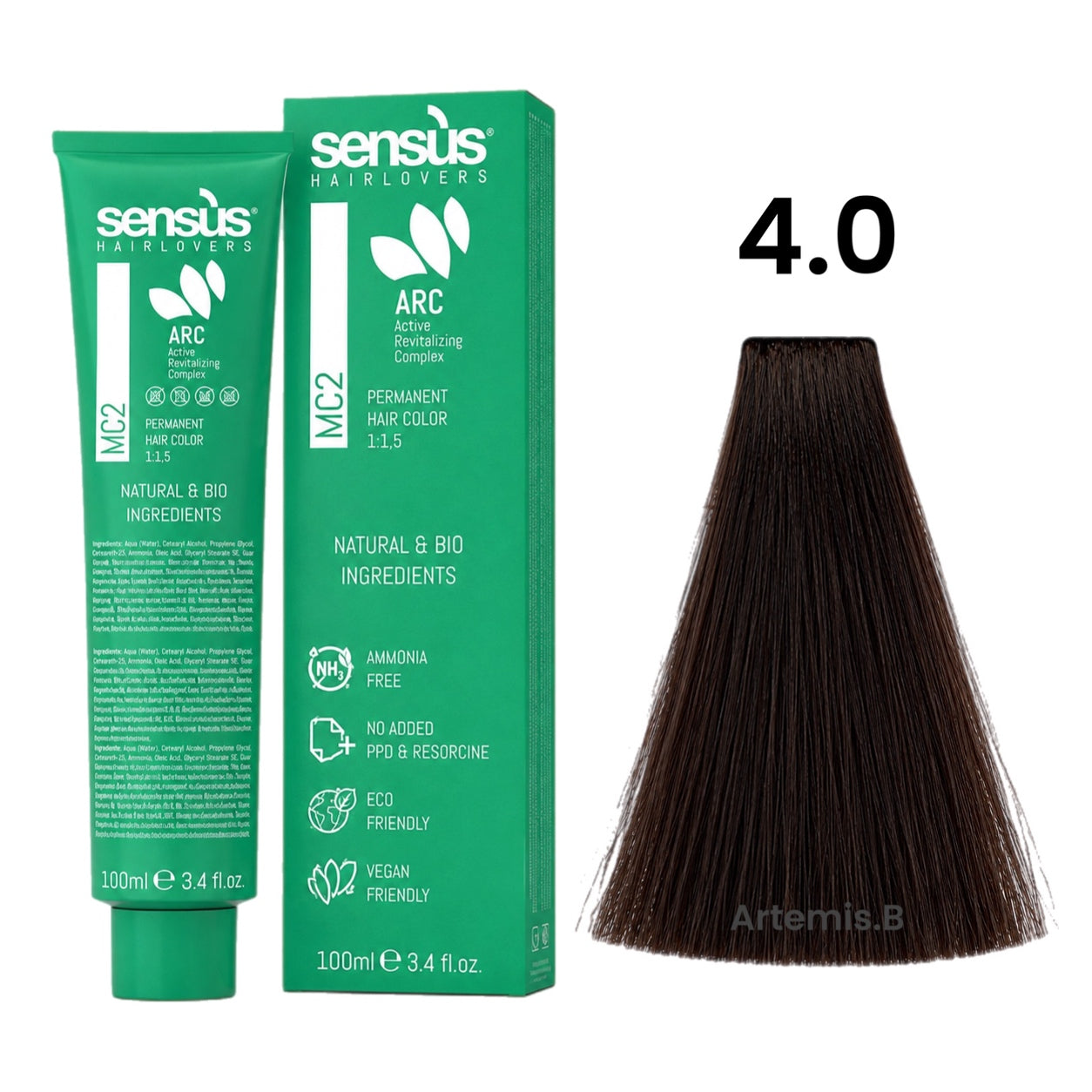 SENS.ÙS MC2 Ammonia Free Color Natural 4.0 Medium Chestnut
