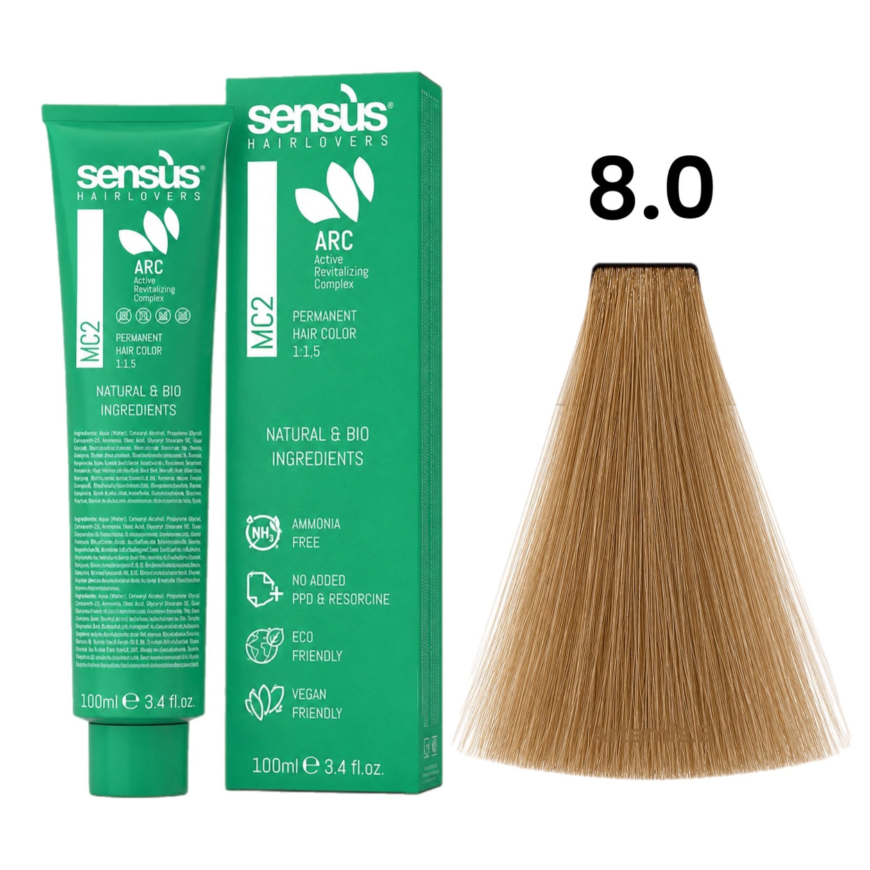 SENS.ÙS MC2 Ammonia Free Color Natural 8.0 Light Blonde