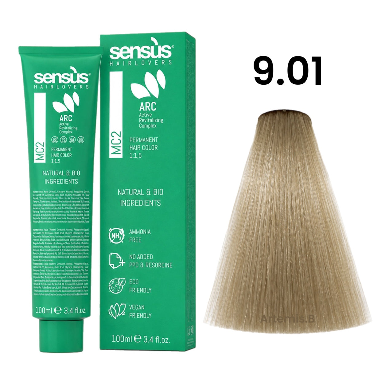 SENS.ÙS MC2 Ammonia Free Color 9.01 Cool Natural Very Light Blonde