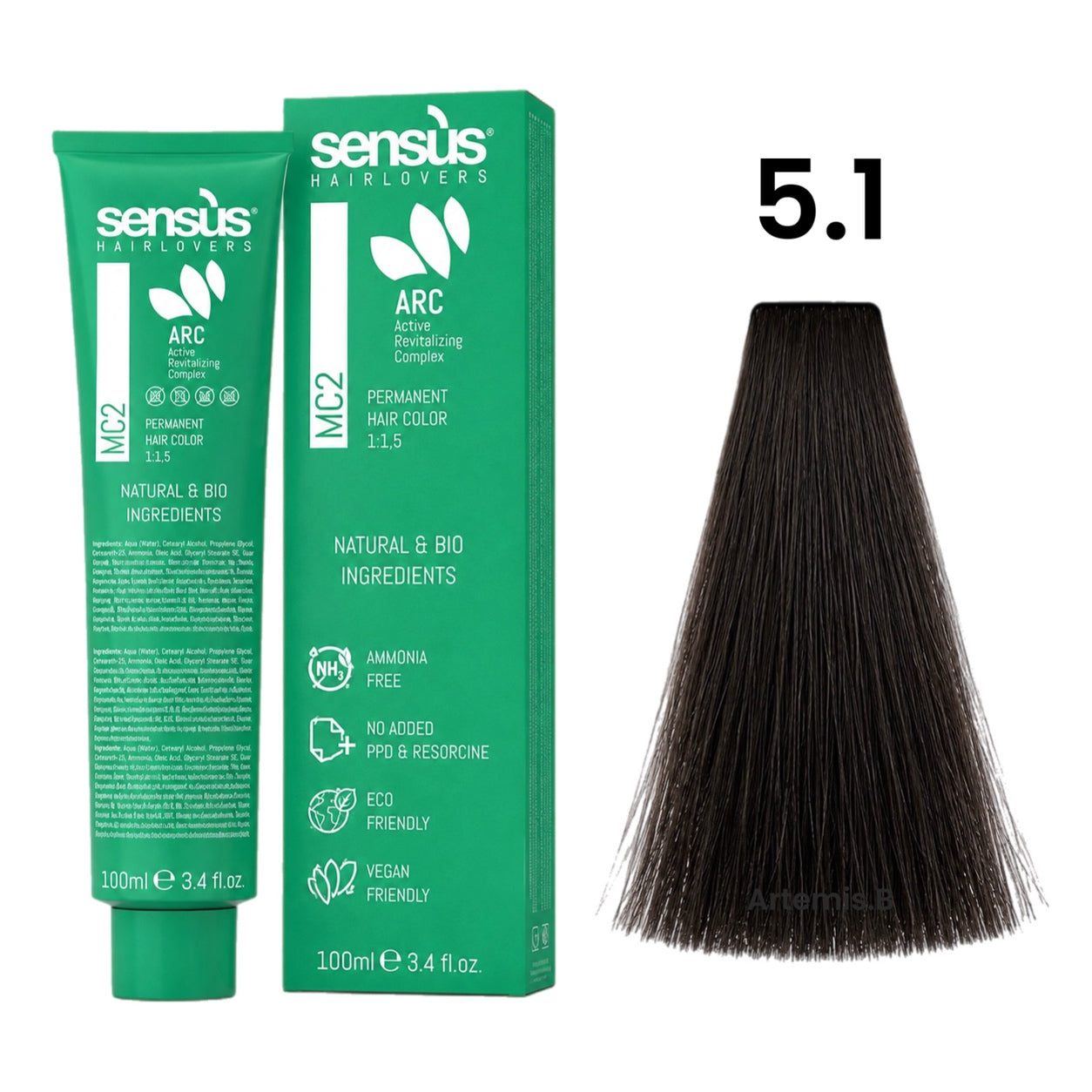 SENS.ÙS MC2 Ammonia Free Color 5.1 Light Ash Chestnut