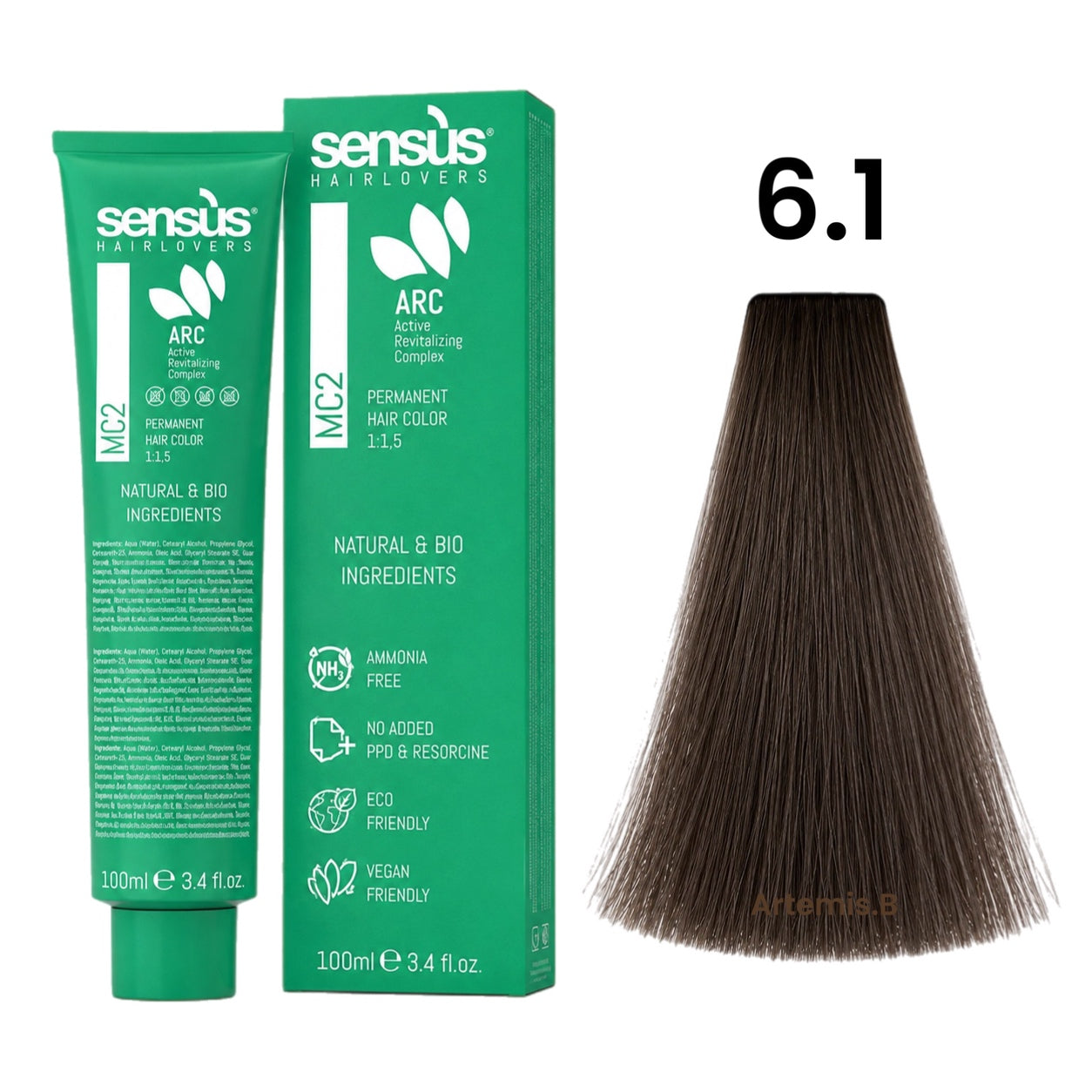SENS.ÙS MC2 Ammonia Free Color 6.1 Dark Ash Blonde