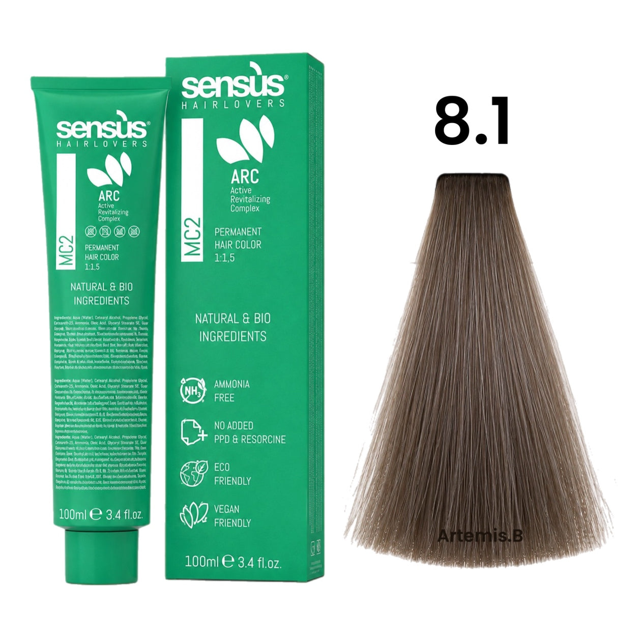 SENS.ÙS MC2 Ammonia Free Color 8.1 Light Ash Blonde