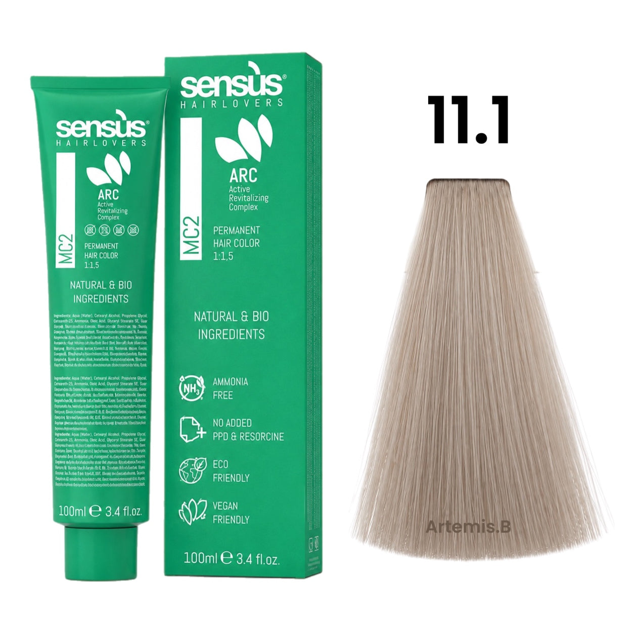 SENS.ÙS MC2 Ammonia Free Color 11.1 Ultra Ash Platinum