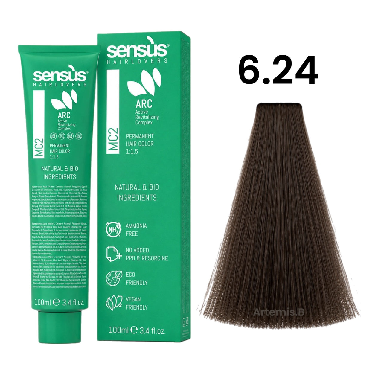 SENS.ÙS MC2 Ammonia Free Color 6.24 Dark Cold Brown Blonde