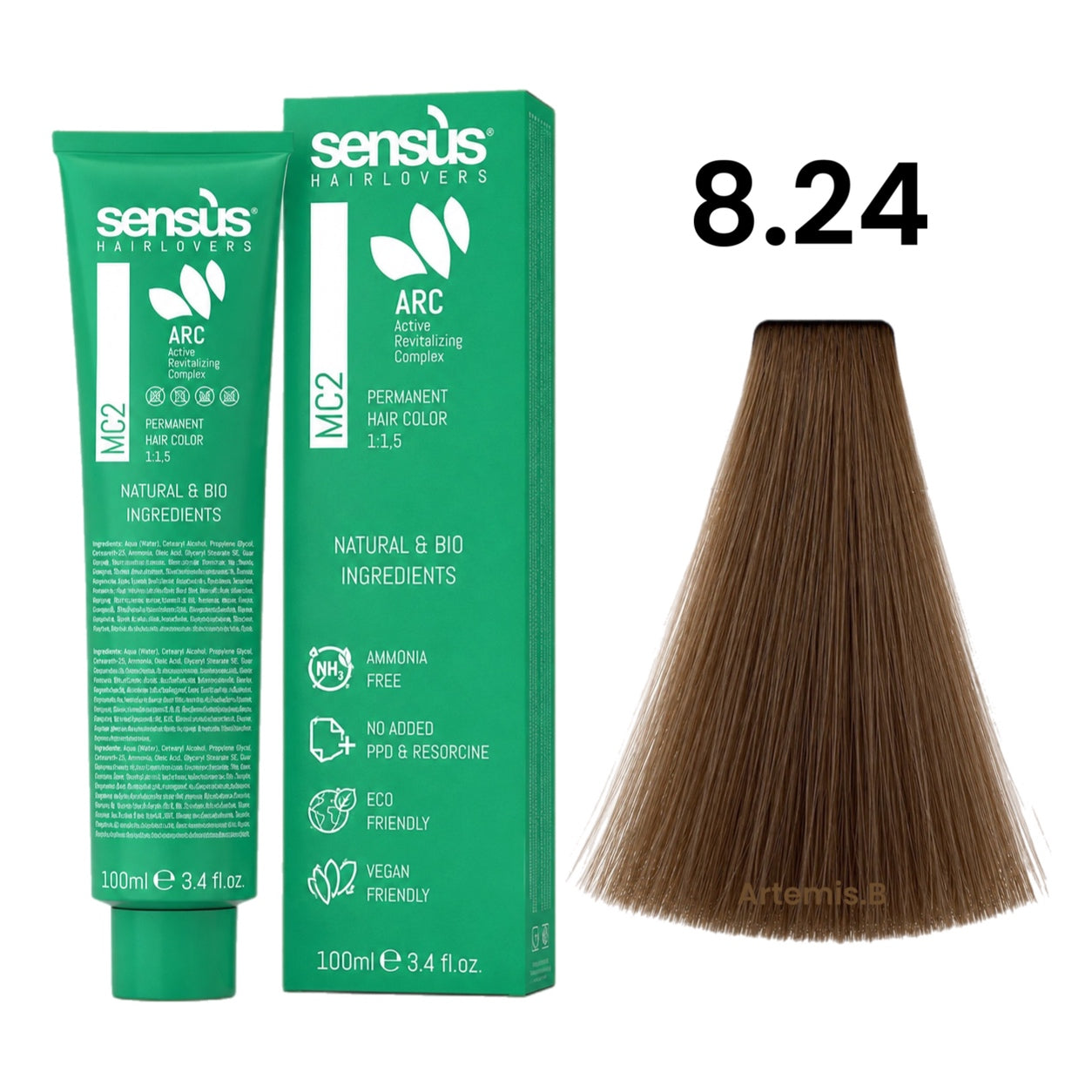SENS.ÙS MC2 Ammonia Free Color 8.24 Light Cold Brown Blonde