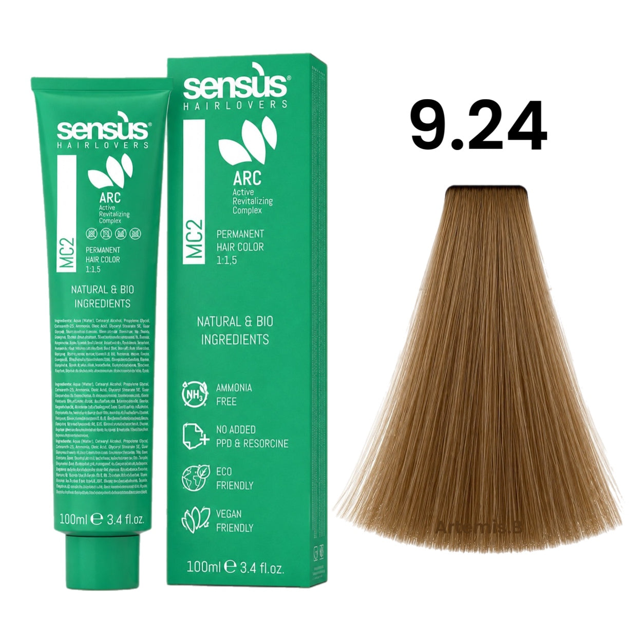 SENS.ÙS MC2 Ammonia Free Color 9.24 Very Light Cold Brown Blonde
