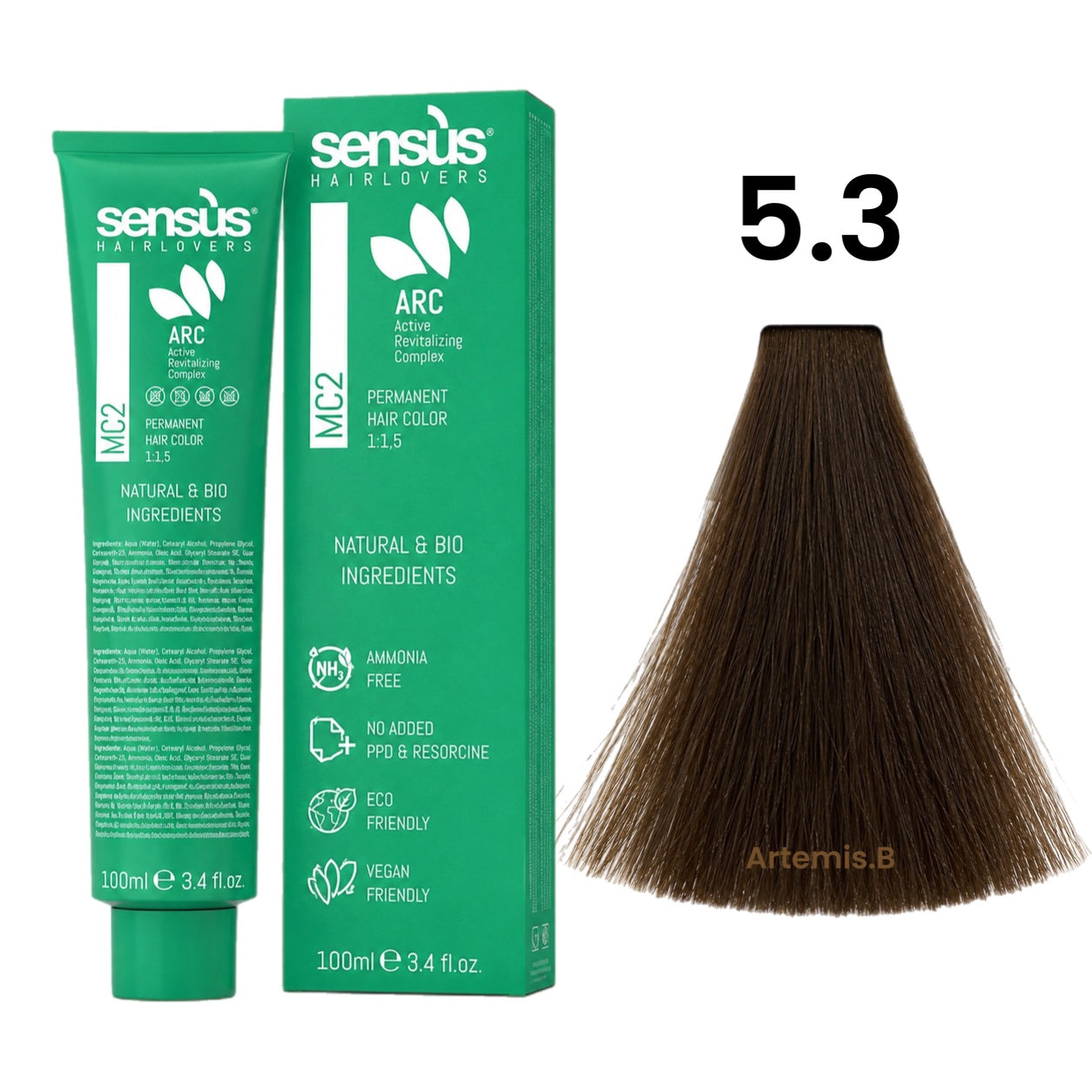 SENS.ÙS MC2 Ammonia Free Color 5.3 Light Golden Chestnut