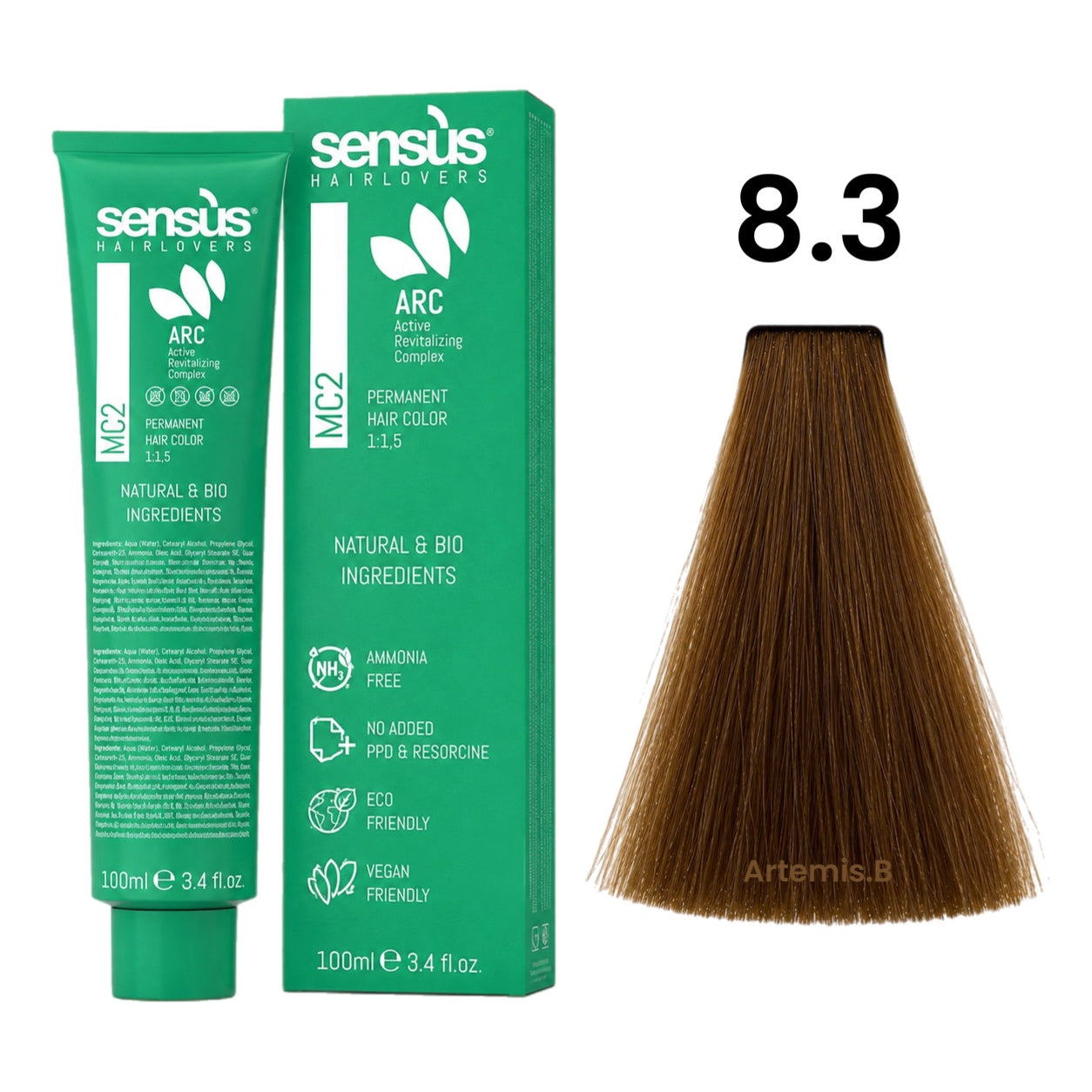 SENS.ÙS MC2 Ammonia Free Color 8.3 Light Golden Blonde