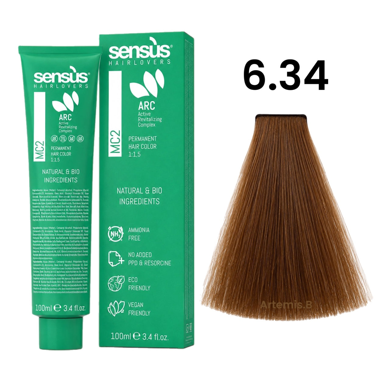 SENS.ÙS MC2 Ammonia Free Color 6.34 Dark Golden Copper Blonde