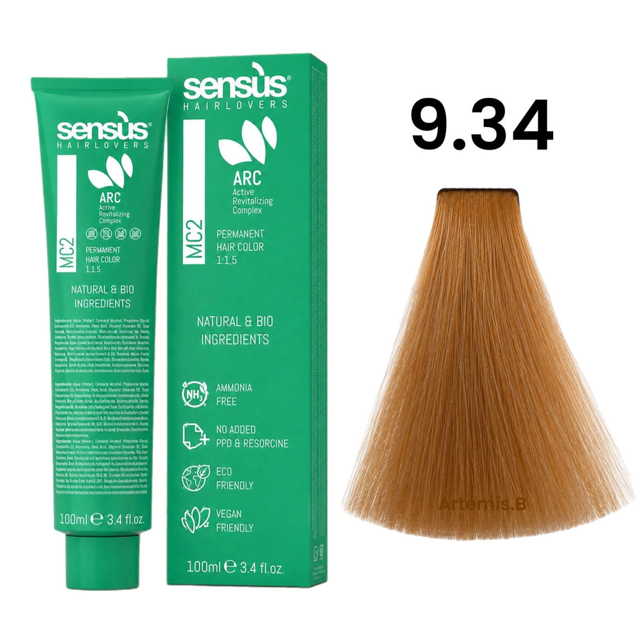 SENS.ÙS MC2 Ammonia Free Color 9.34 Very Light Golden Copper Blonde