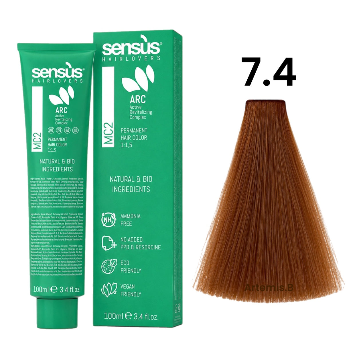 SENS.ÙS MC2 Ammonia Free Color 7.4 Medium Copper Blonde