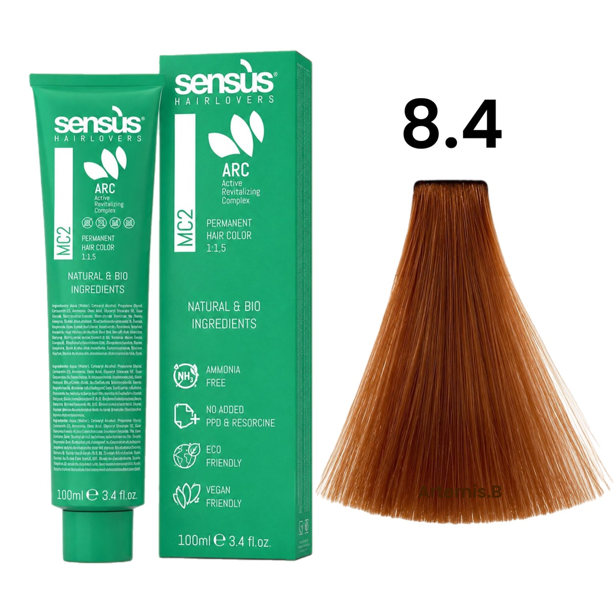 SENS.ÙS MC2 Ammonia Free Color 8.4 Light Copper Blonde