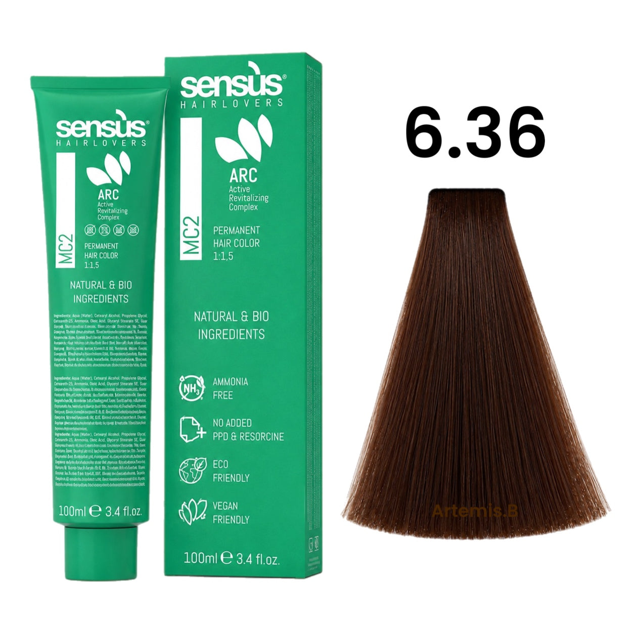 SENS.ÙS MC2 Ammonia Free Color 6.36 Dark Warm Brown Blonde
