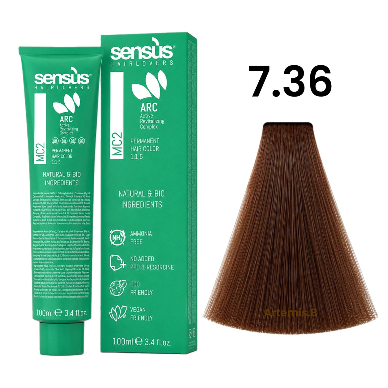 SENS.ÙS MC2 Ammonia Free Color 7.36 Medium Warm Brown Blonde