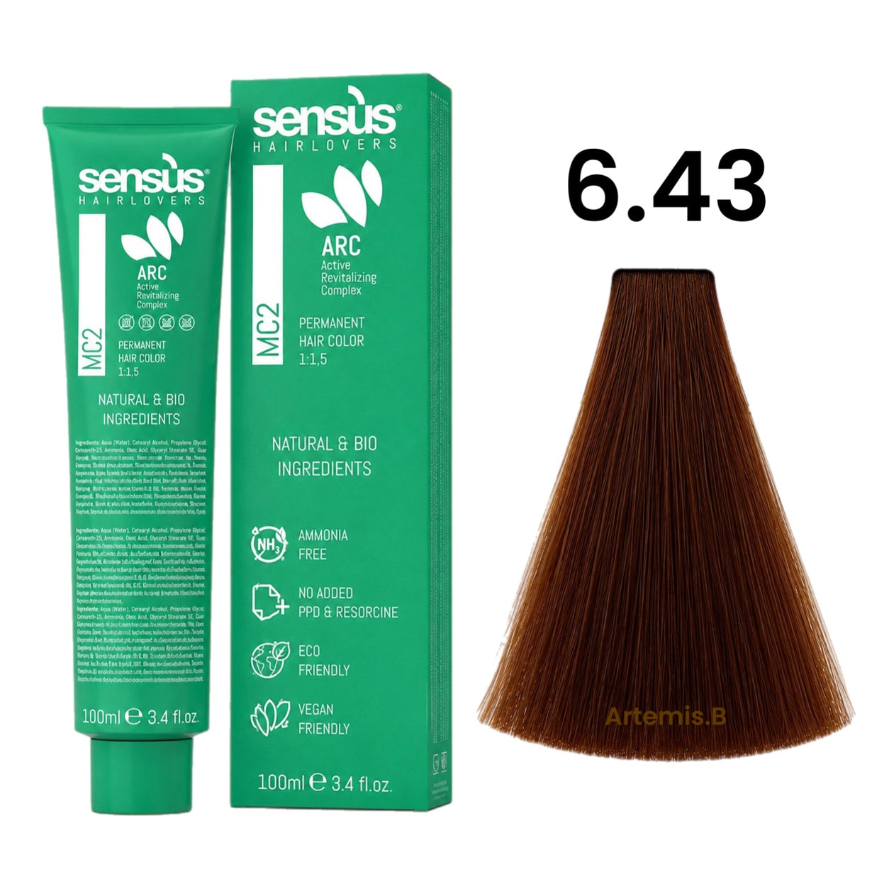 SENS.ÙS MC2 Ammonia Free Color 6.43 Dark Copper Golden Blonde
