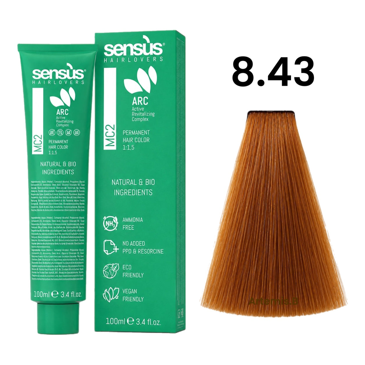 SENS.ÙS MC2 Ammonia Free Color 8.43 Light Copper Golden Blonde