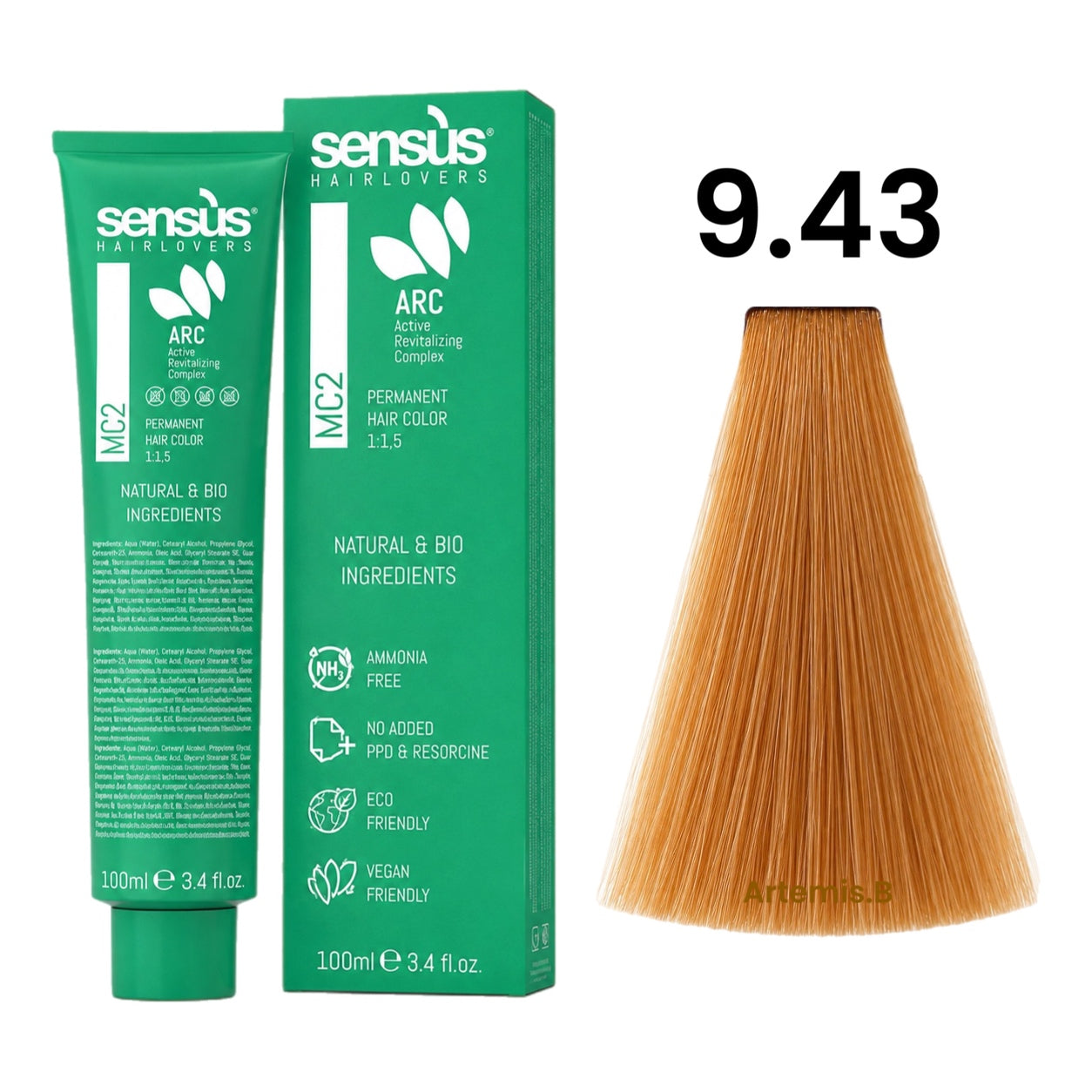 SENS.ÙS MC2 Ammonia Free Color 9.43 Very Light Copper Golden Blonde