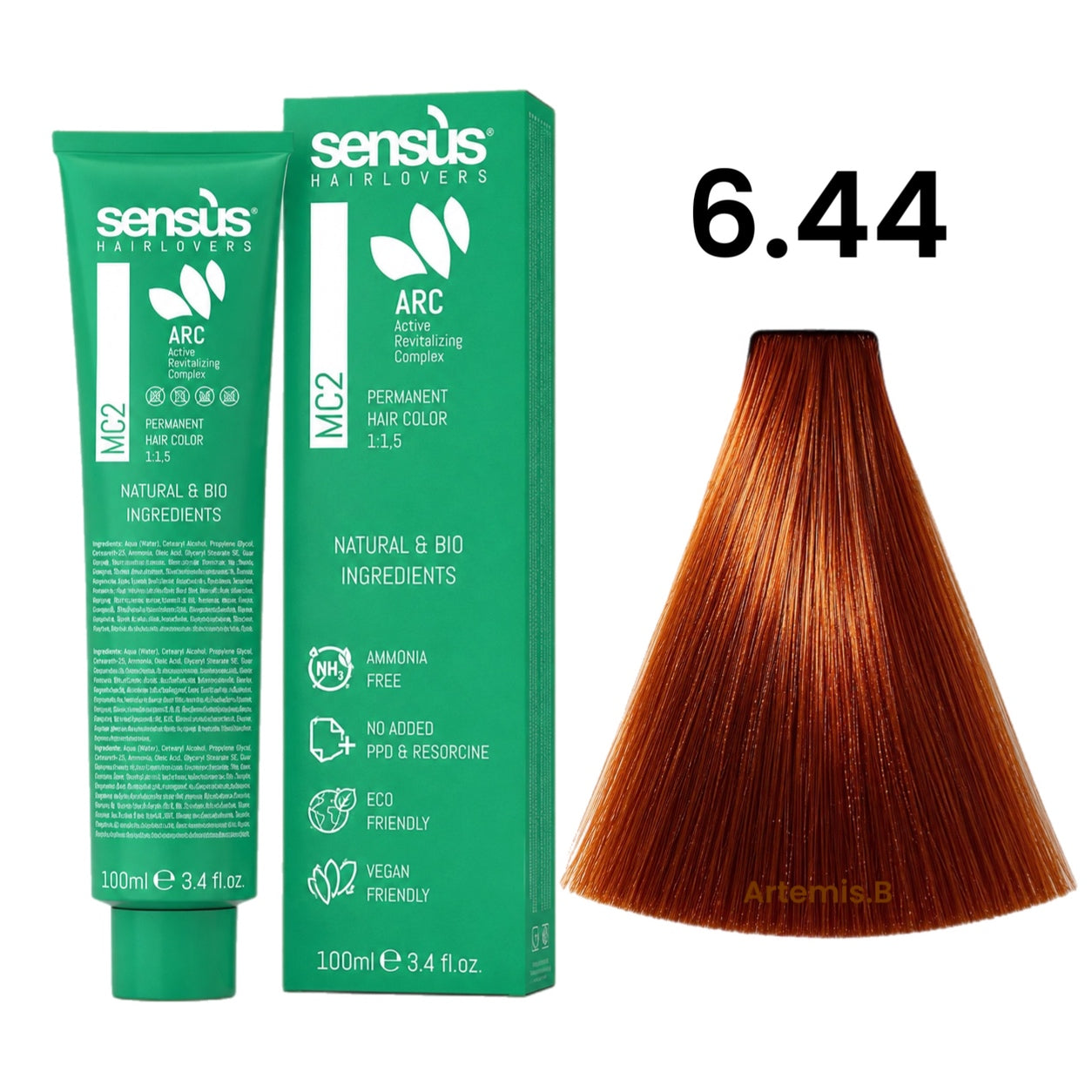 SENS.ÙS MC2 Ammonia Free Color 6.44 Dark Intense Copper Blonde