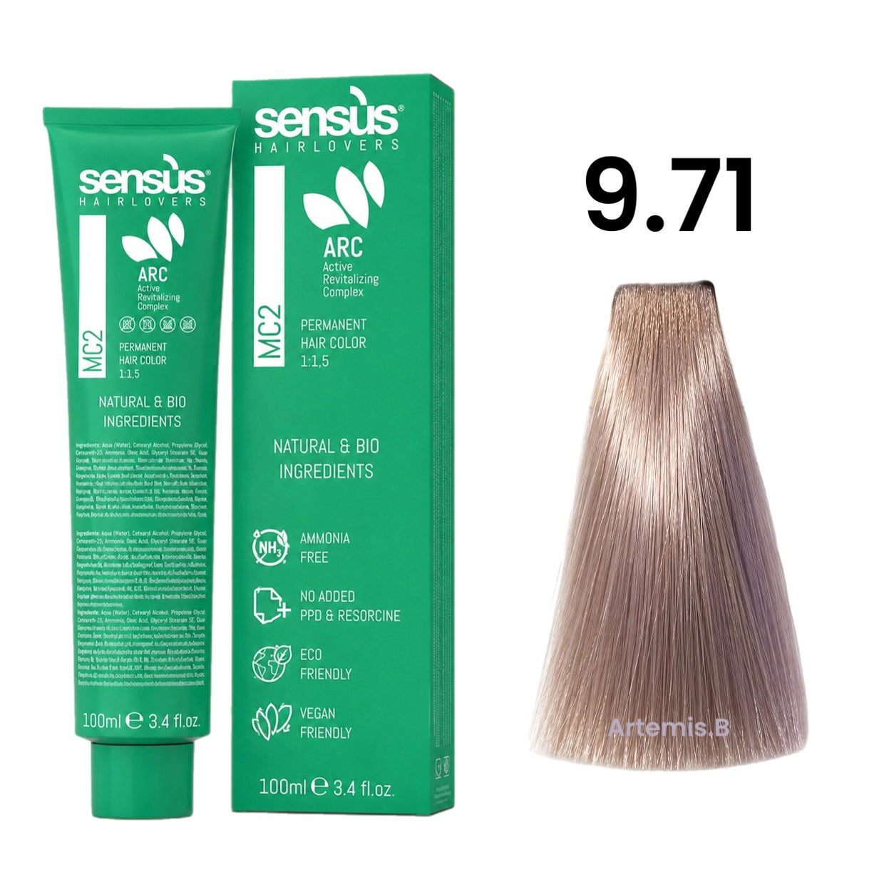 SENS.ÙS MC2 Ammonia Free Color 9.71 Very Light Violet Blonde