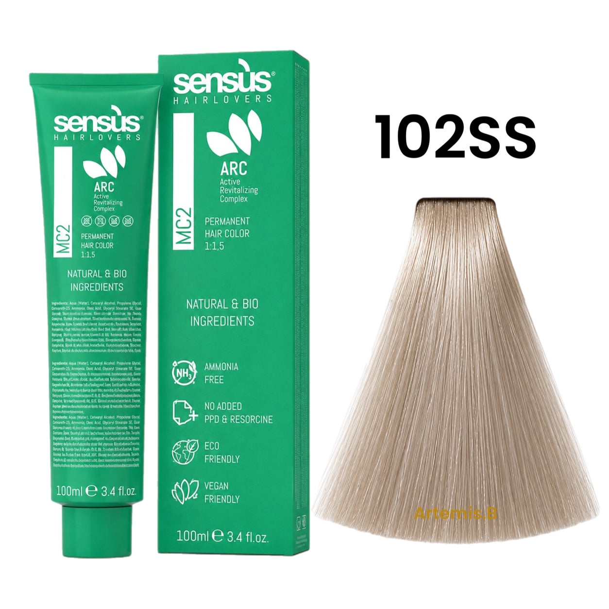 SENS.ÙS MC2 Ammonia Free Color Super High Lift 102SS Beige