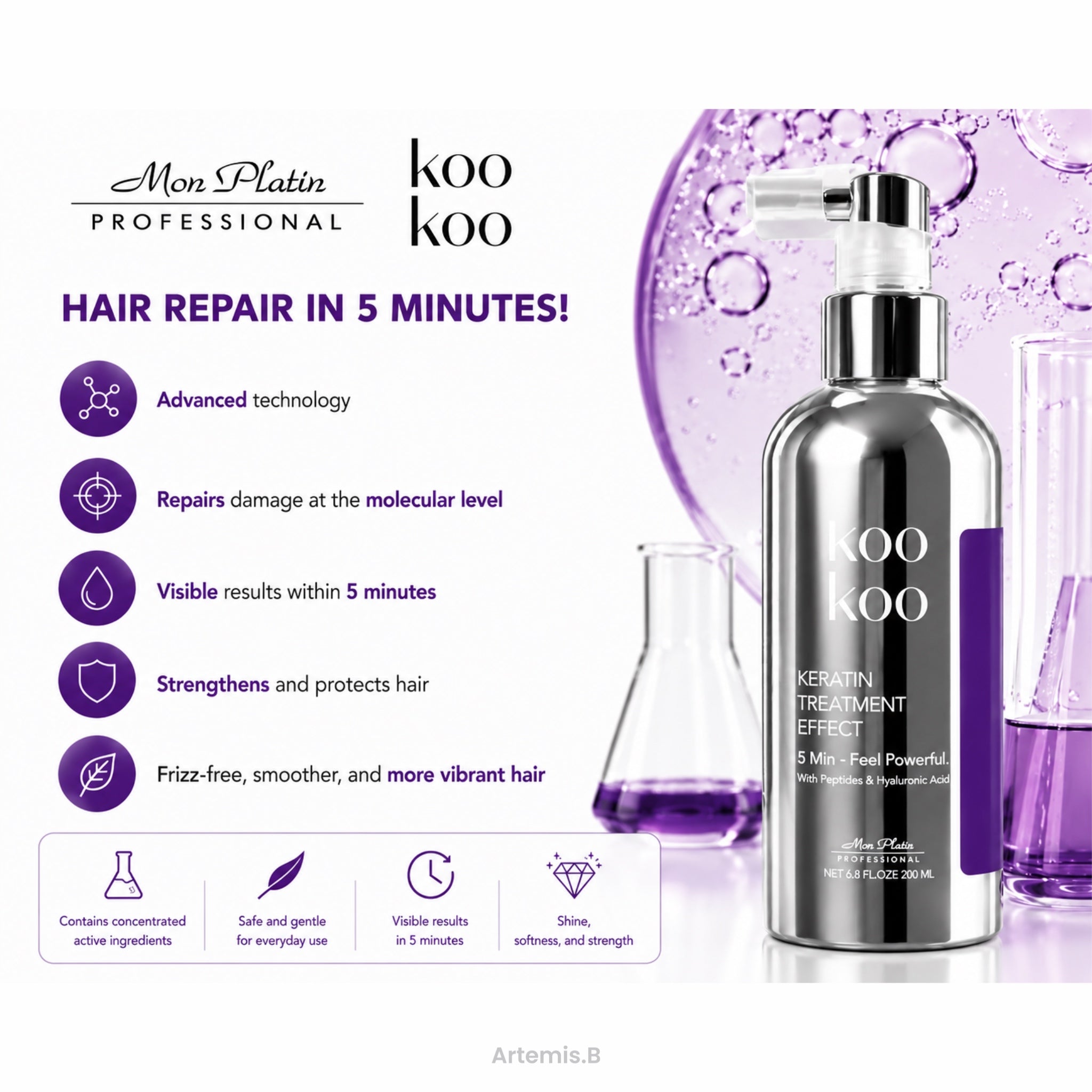 MON PLATIN Koo Koo Keratin Treatment Effect