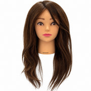 HONEY LOCKS Human Hair Training Mannequin Head 20" Medium Brown