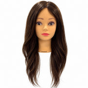 HONEY LOCKS Human Hair Training Mannequin Head 20" Medium Brown