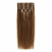 HONEY LOCKS 100% Remy Human Hair Clip-In Extensions 20"/ #8 Light Brown / 200g
