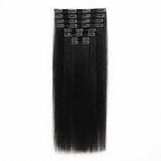 HONEY LOCKS 100% Remy Human Hair Clip-In Extensions 20"/ #1 Black / 200g