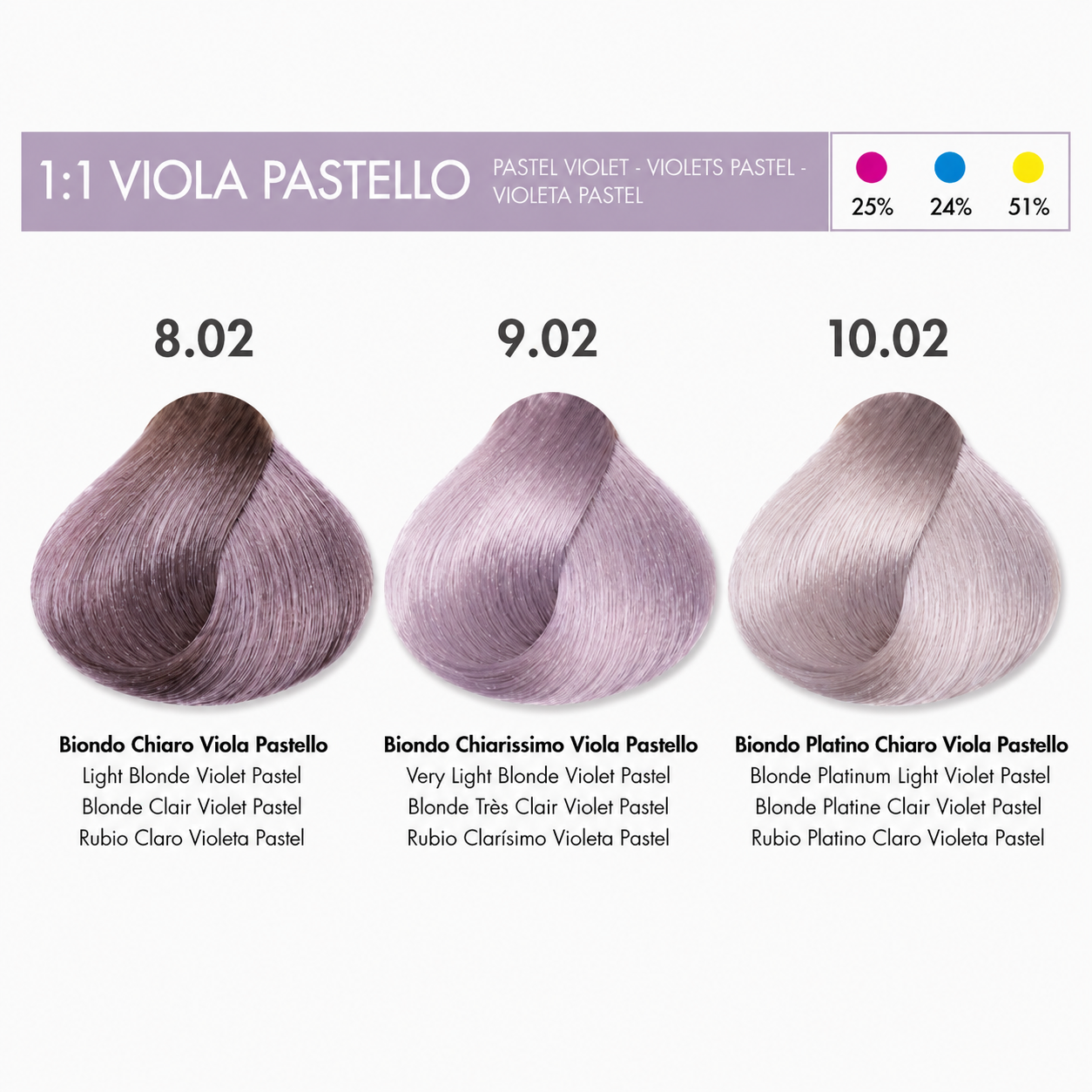 DIKSON COLOR Pastel Violet 9.02 Very Light Blonde Violet Pastel