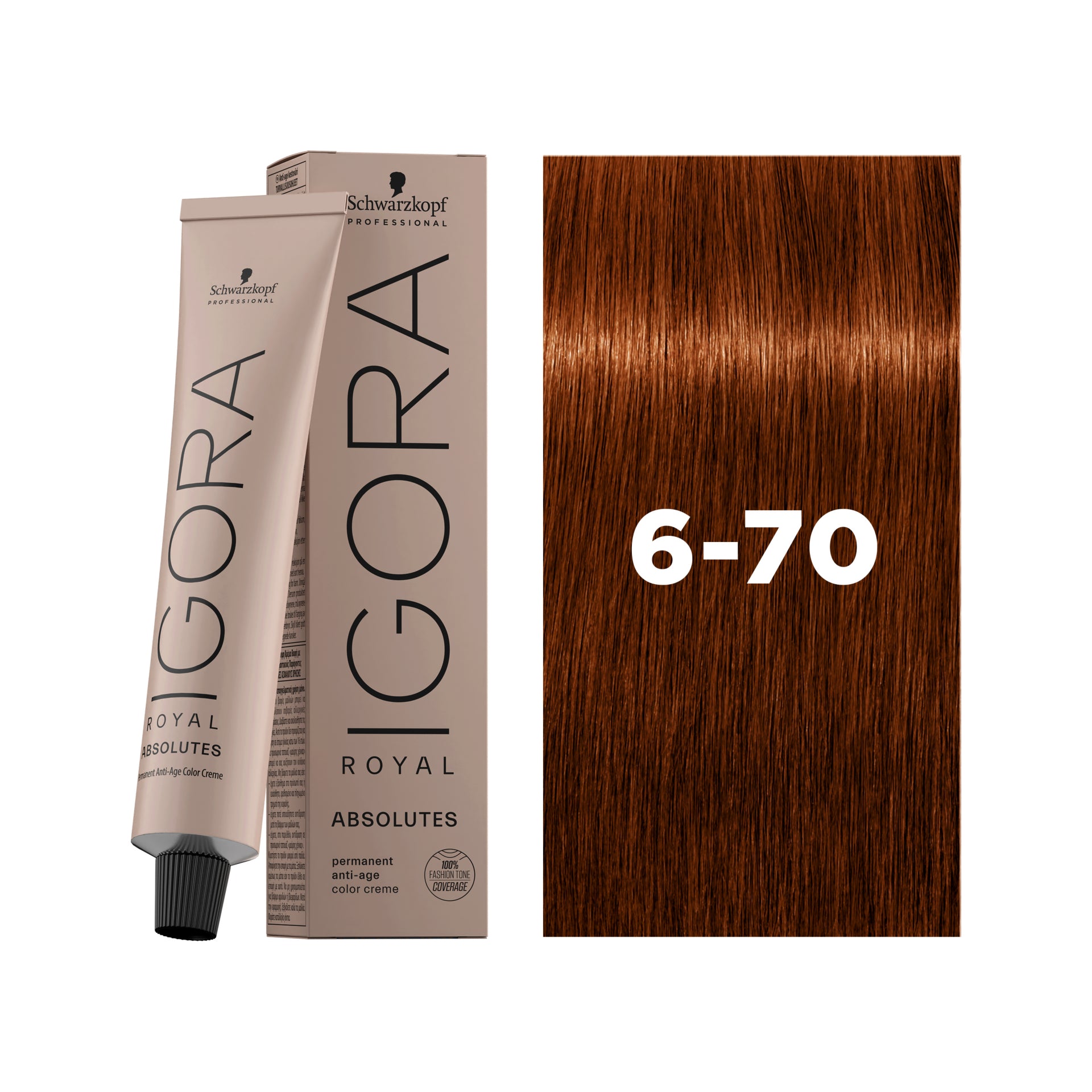 IGORA ROYAL ABSOLUTES Permanent Hair Color 6-70 Dark Blonde Copper Natural