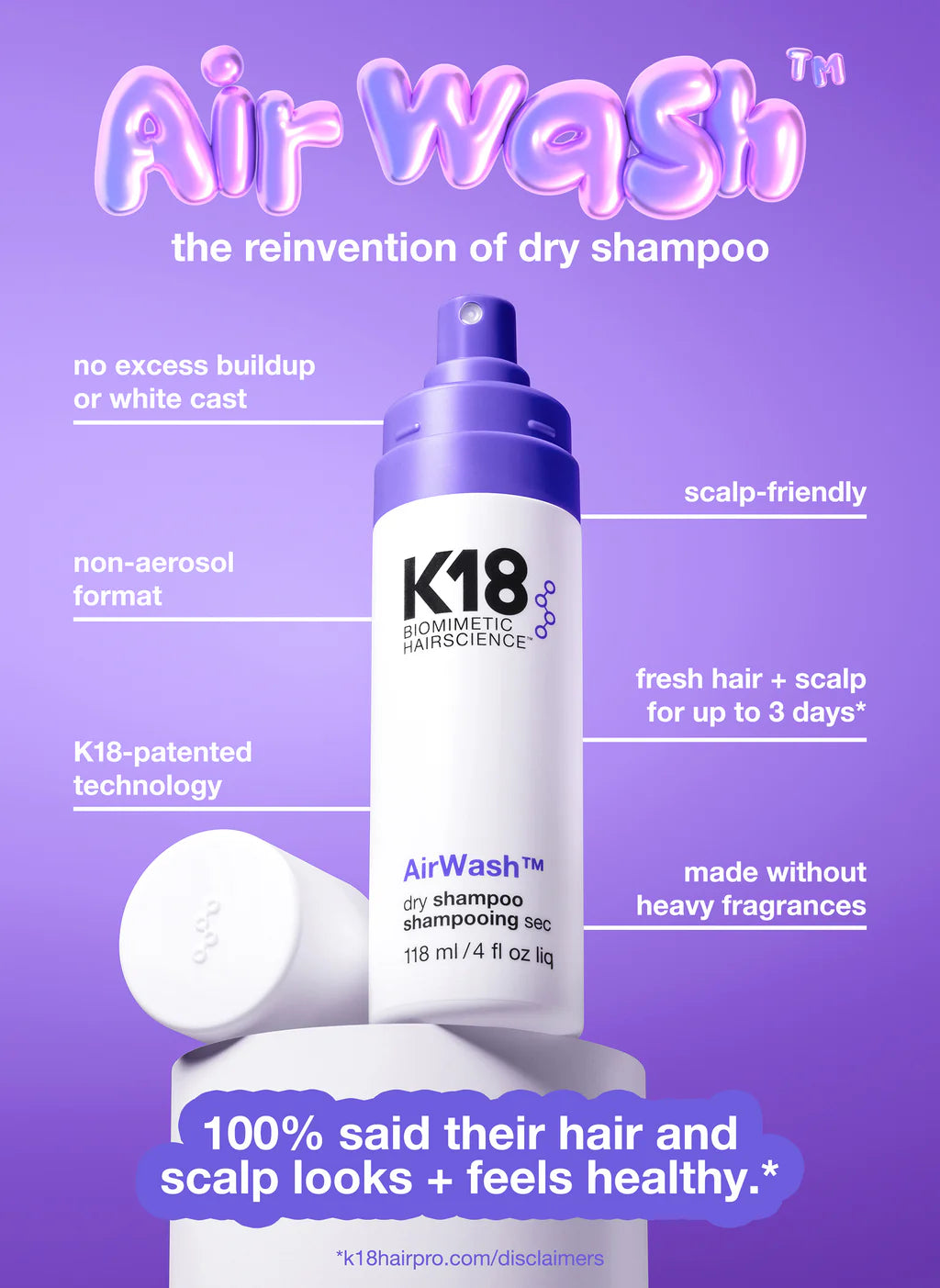 K18 Air Wash Dry Shampoo 47ml