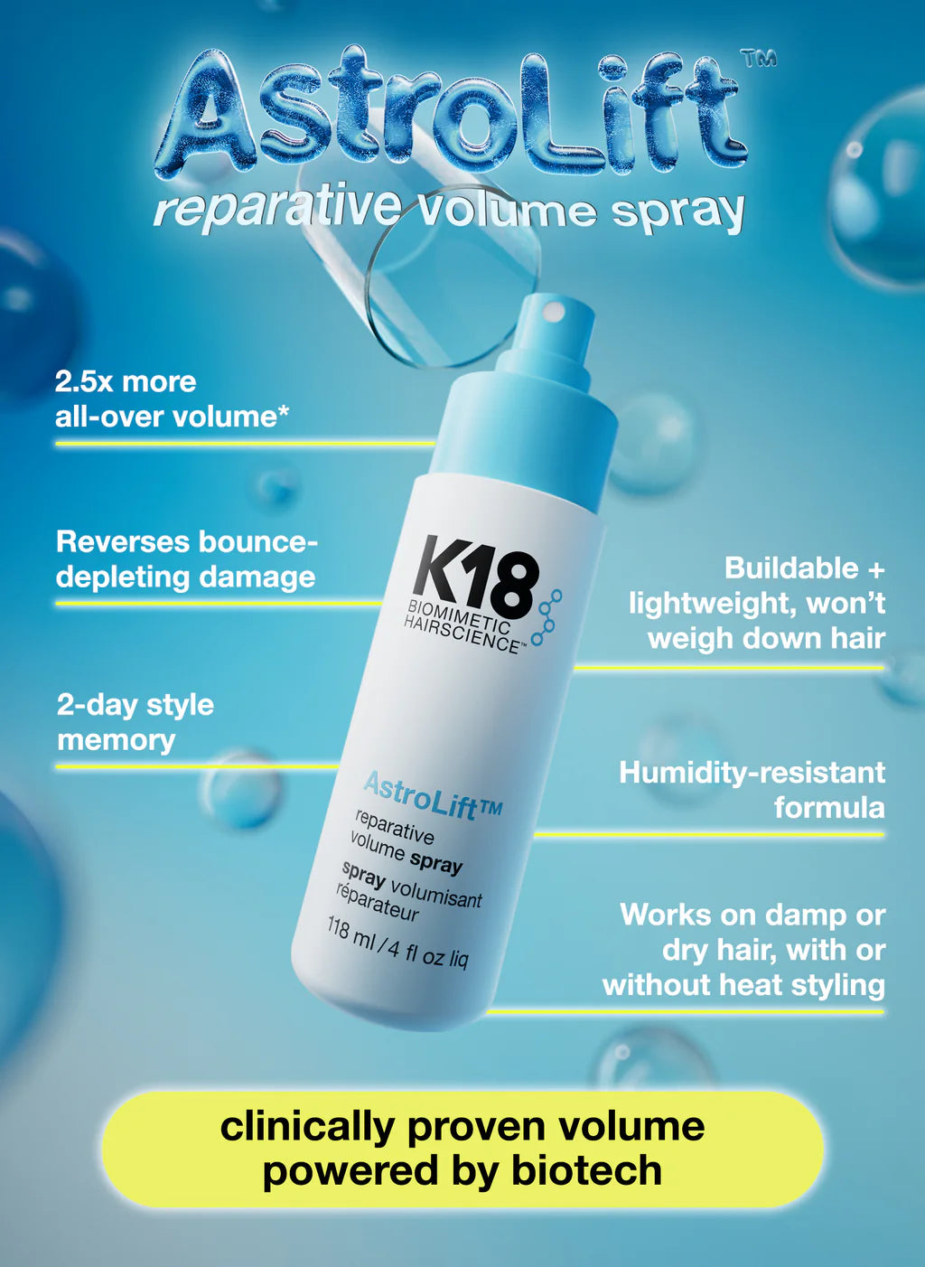 K18 AstroLift Reparative Volume Spray 47ml