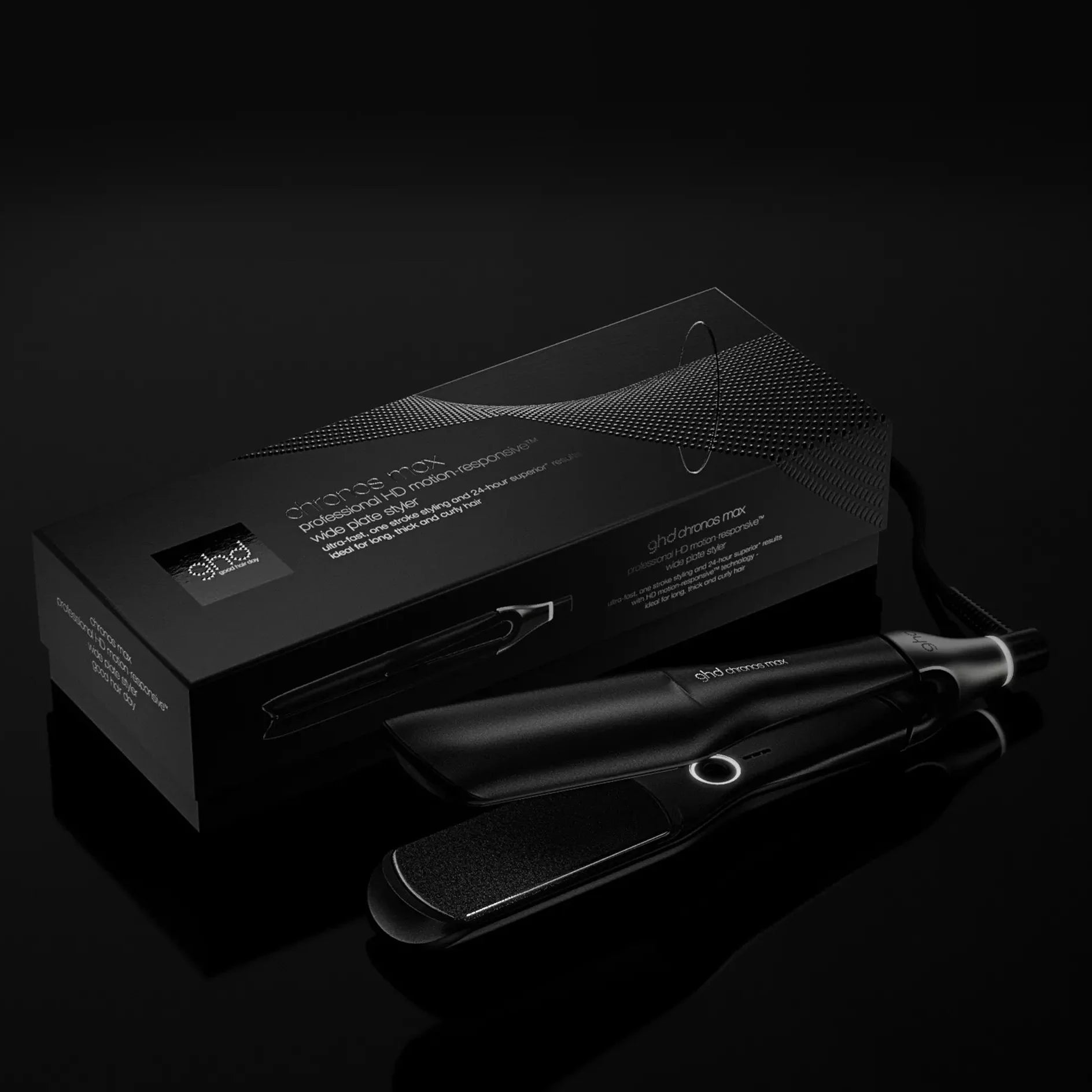 GHD Chronos Max Wide Plate 2" Styler Black