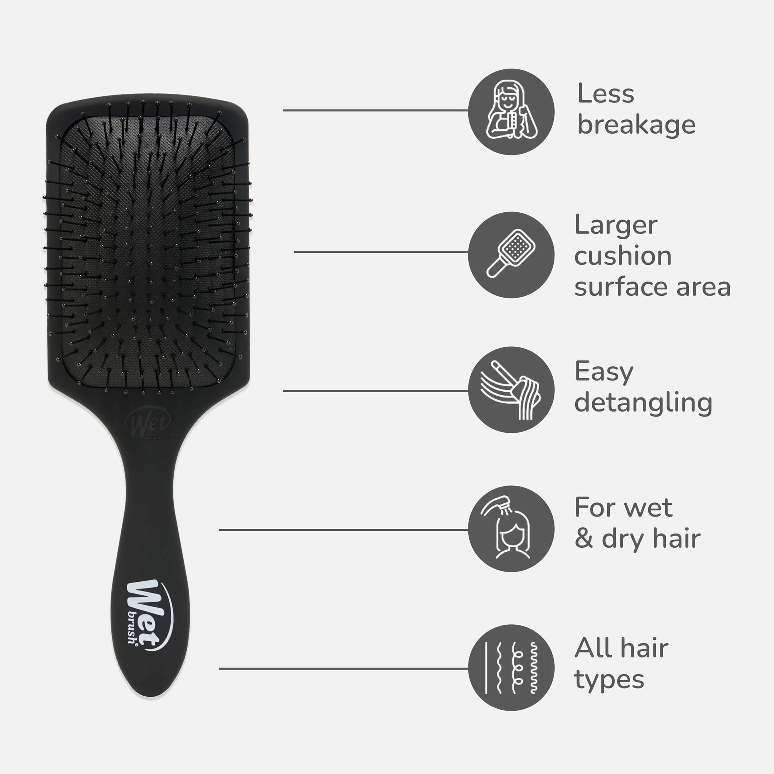 WET BRUSH PRO Paddle Detangler Brush Frost Black